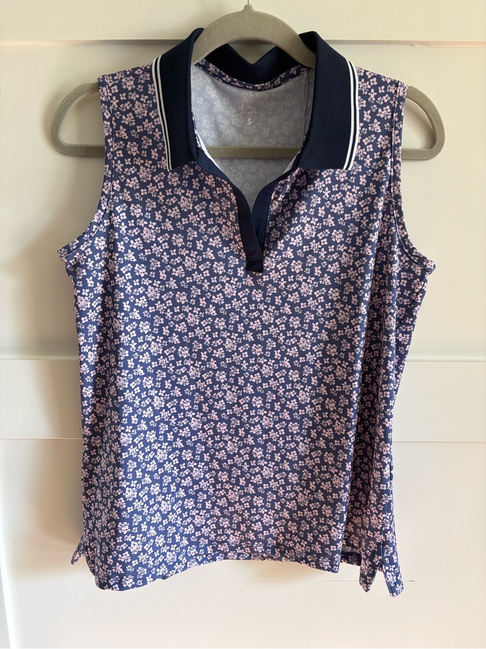 Rhoback Brooke Floral Sleeveless Performance Polo